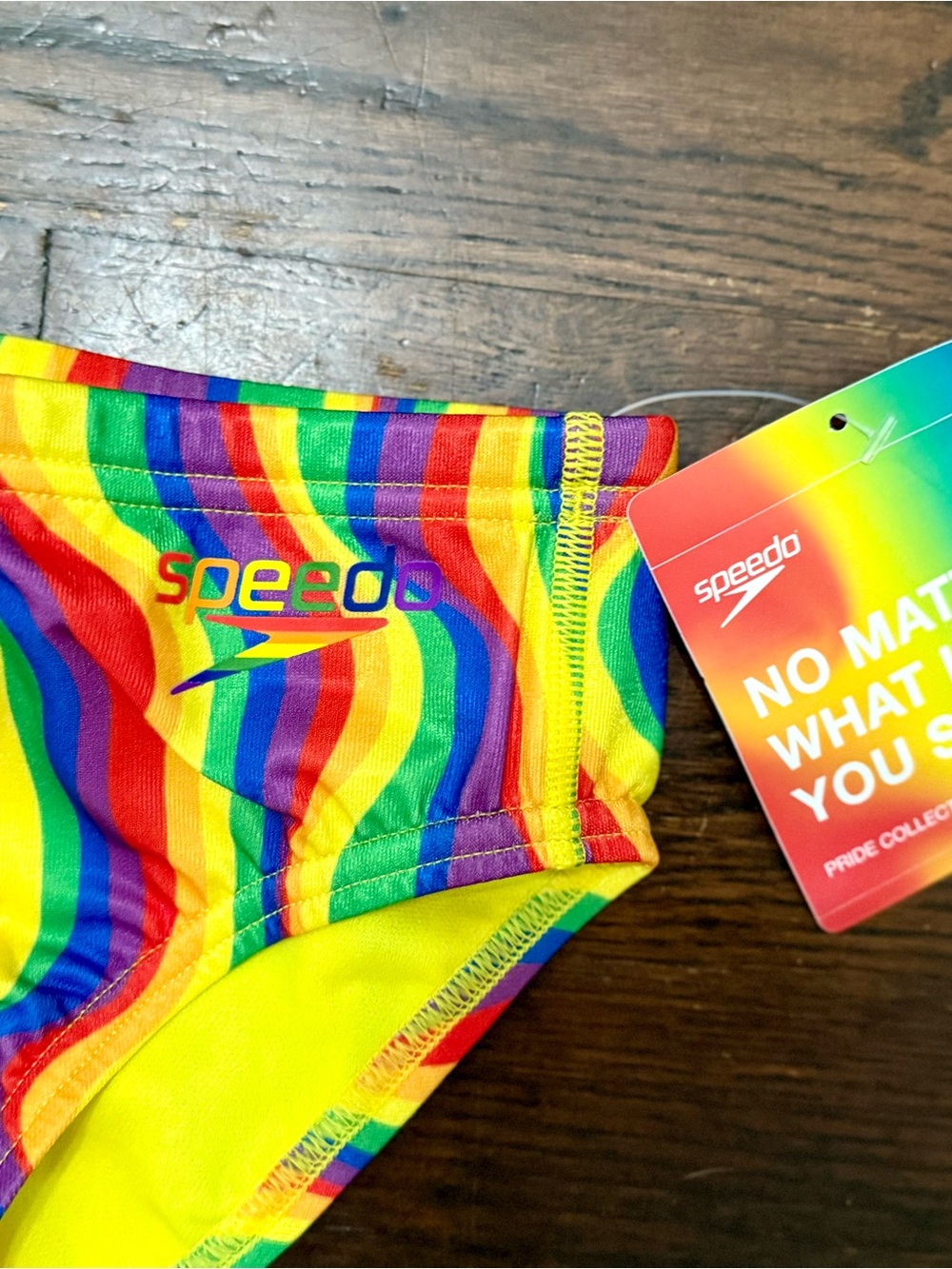 Speedo Rainbow Pride Stripe Swim Briefs Size 30 - Picture 3 of 5